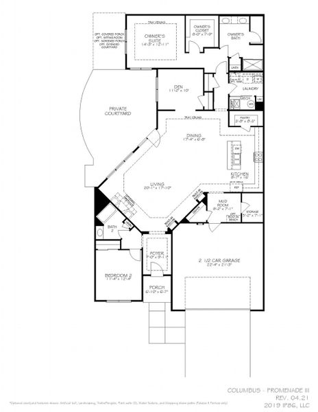 2D floor plan layout for the Promenade by Epcon Communities in The Courtyards at Lupton Village, Fort Lupton, CO (Image 4). 2D floor plan layout for the Promenade by Epcon Communities in The Courtyards at Lupton Village, Fort Lupton, CO (Image 4).
