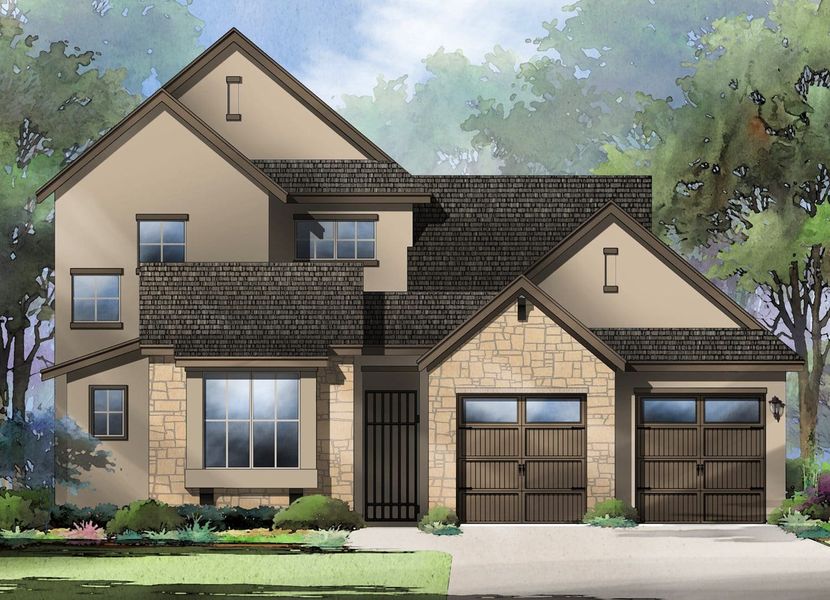 Polperro Floor Plan Elevation A2 in Parmer Ranch Cottages, Georgetown | Sitterle Homes Polperro Floor Plan Elevation A2 in Parmer Ranch Cottages, Georgetown | Sitterle Homes