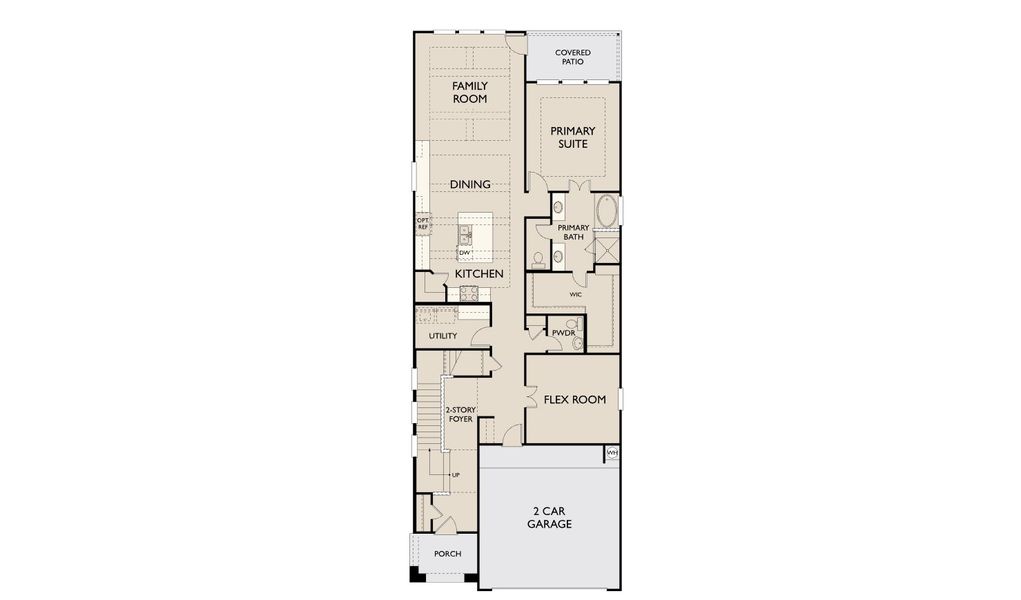 2D floor plan layout for the Primrose by Ashton Woods in Wildrye 40ft, Waller, TX (Image 3).