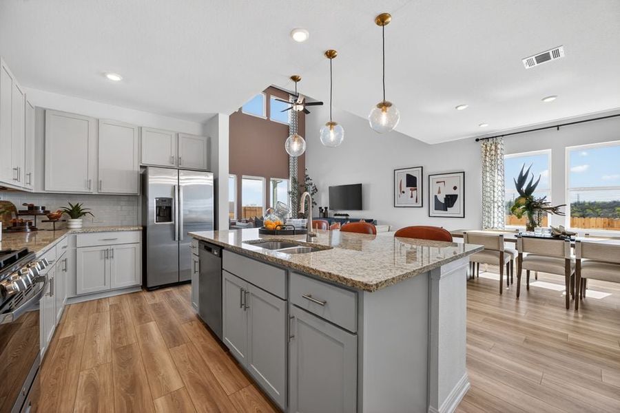 Furnished interior view inside a new home in Turners Crossing, Buda (Image 7). Furnished interior view inside a new home in Turners Crossing, Buda (Image 7).
