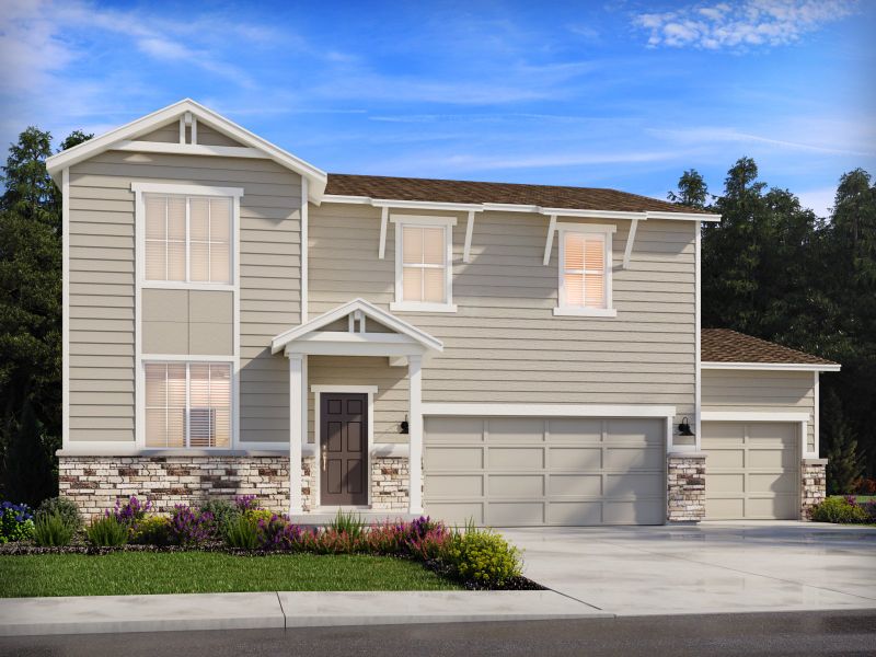 Representative exterior photo of a completed home built from the The Chatfield by Meritage Homes in Paint Brush Hills, Peyton, CO (Image 4).
