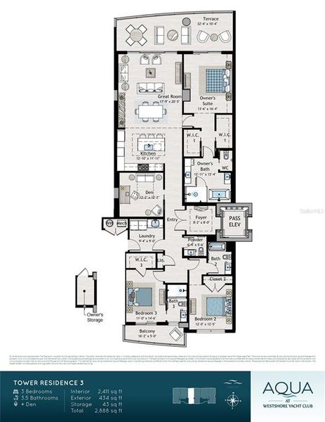 2D floor plan layout of this home in , Tampa, FL (Image 5).