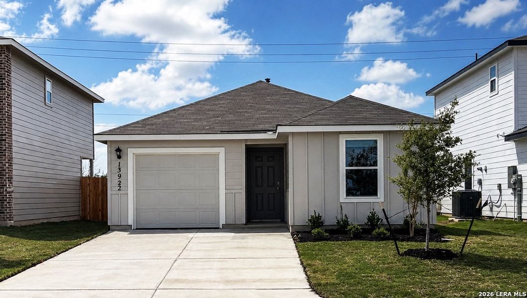 Front exterior of a new home in Riverstone at Westpointe, San Antonio, TX, highlighting curb appeal (Image 2).