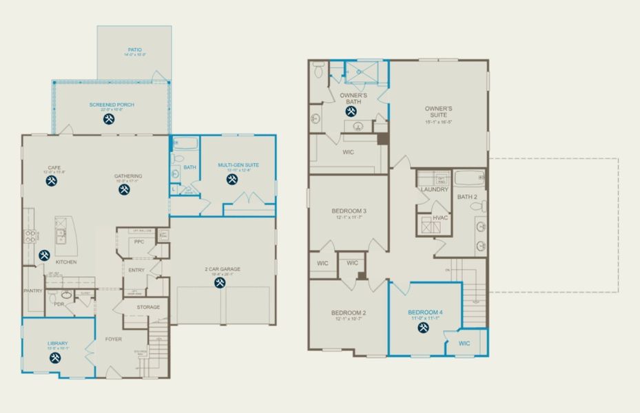 2D floor plan layout of this home in Nexton, Summerville, SC (Image 5).