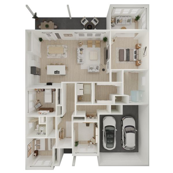 2D floor plan layout for the Amadora II by K. Hovnanian® Homes in River Ranch Estates, Dayton, TX (Image 4). 2D floor plan layout for the Amadora II by K. Hovnanian® Homes in River Ranch Estates, Dayton, TX (Image 4).