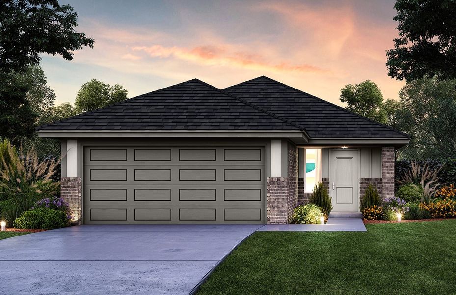 Representative exterior photo of a completed home built from the Bluebonnet by Home Creations in Santa Fe, Cleveland, TX (Image 1).