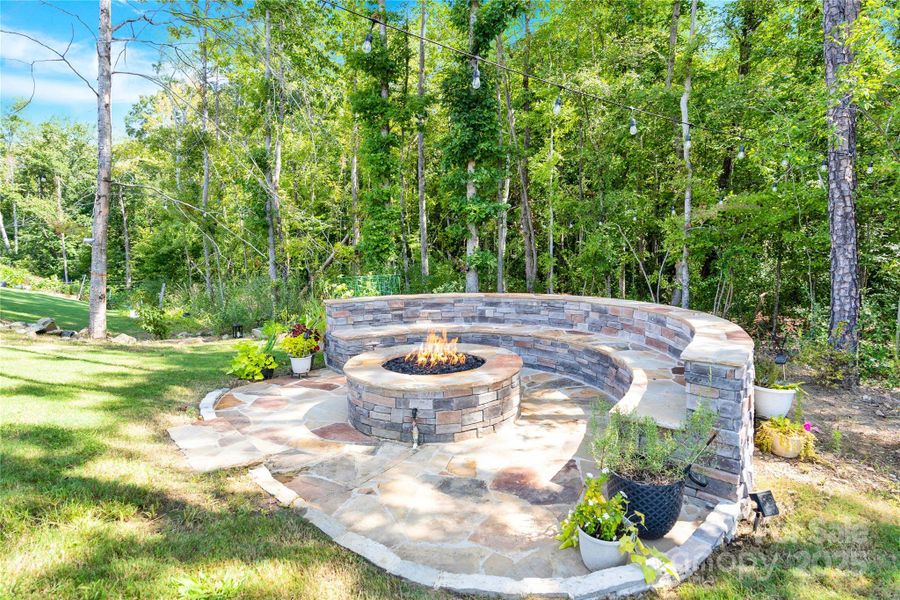 Gas fire pit.