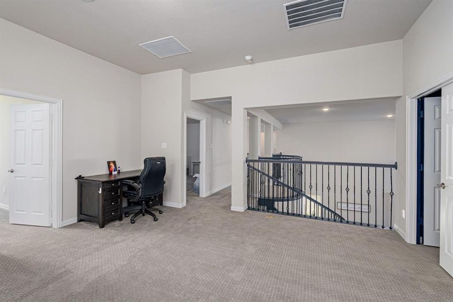 View of carpeted office space