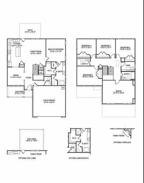2D floor plan layout of this home in Thunder Ridge, Dawsonville, GA (Image 2).