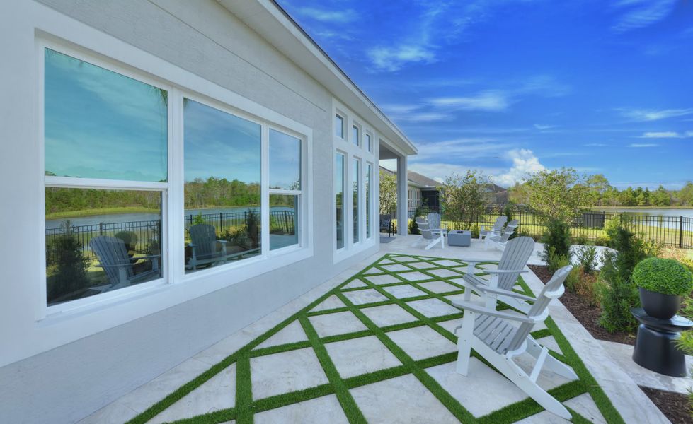 Exterior details and patio area of a home in Mosaic, Daytona Beach (Image 19).