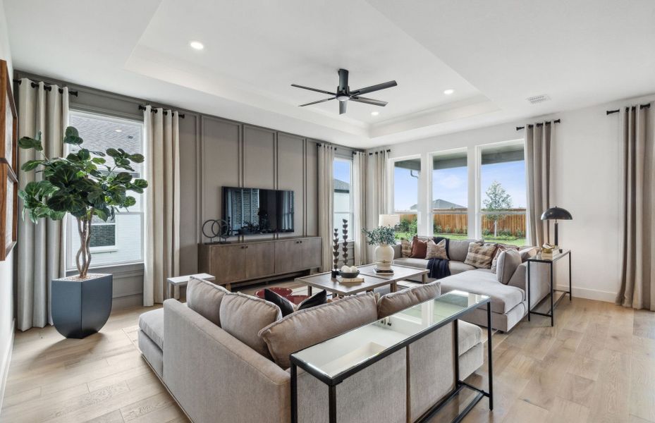Representative furnished interior of a home built from the Reverence by Del Webb in Del Webb Austin at Lost Pines, Bastrop (Image 8). Representative furnished interior of a home built from the Reverence by Del Webb in Del Webb Austin at Lost Pines, Bastrop (Image 8).