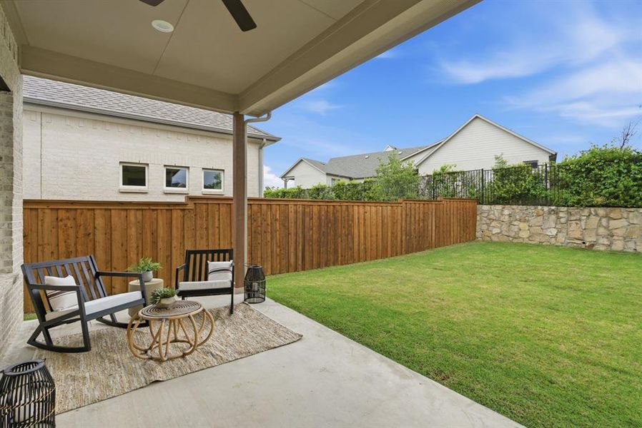 Exterior details and patio area of a home in Walsh, Fort Worth (Image 2). Exterior details and patio area of a home in Walsh, Fort Worth (Image 2).