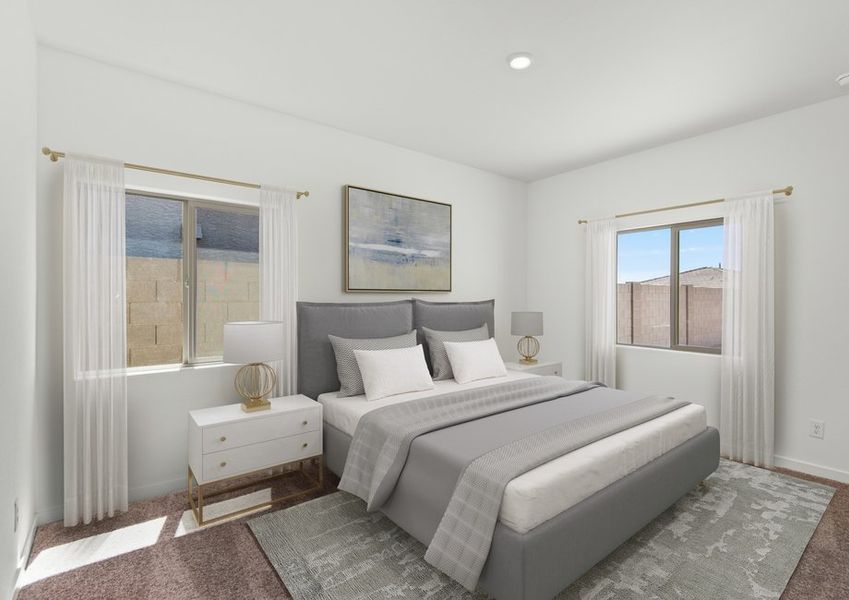 The Amado has a peaceful primary retreat perfect for unwinding after a long day.