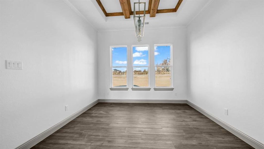 Semi-private dining room just off the open concept kitchen.