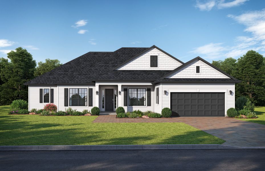Representative exterior photo of a completed home built from the Sandpiper by SEDA New Homes in Katie Cove, Jacksonville, FL (Image 4). Representative exterior photo of a completed home built from the Sandpiper by SEDA New Homes in Katie Cove, Jacksonville, FL (Image 4).