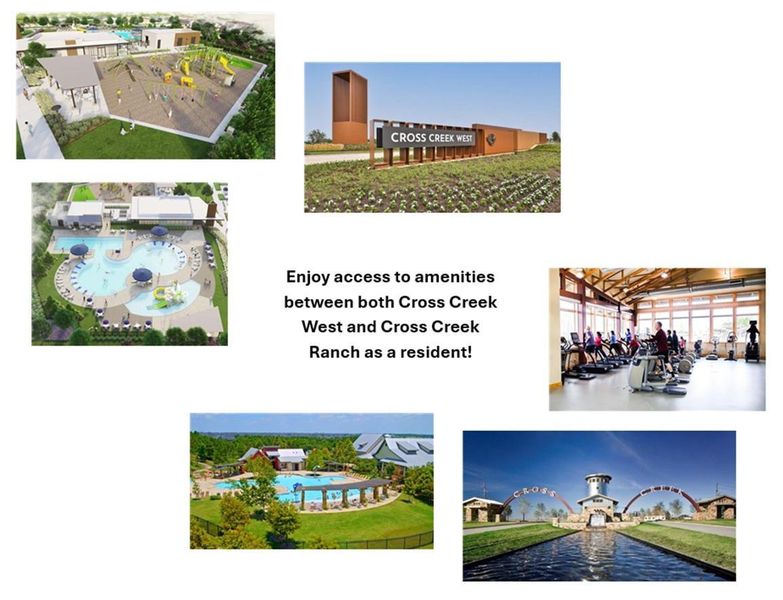 Double the Fun with Shared Amenities between Cross Creek West & Cross Creek Ranch! Double the Fun with Shared Amenities between Cross Creek West & Cross Creek Ranch!