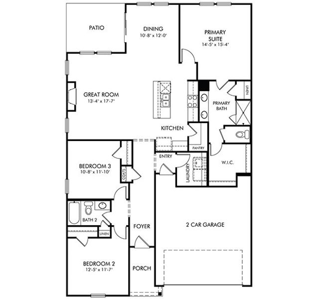 2D floor plan layout of this home in Vickery Station, Woodruff, SC (Image 2).