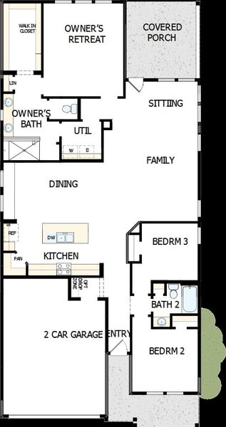 2D floor plan layout of this home in Encore at Streamside - Classic Series, Waxhaw, NC (Image 5).