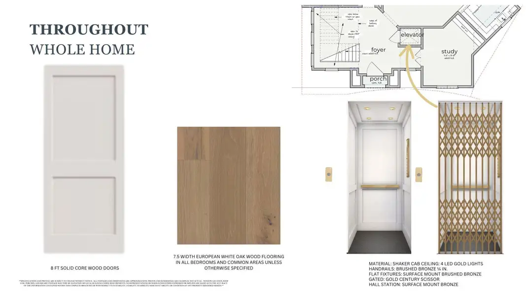 Impeccable details throughout the home, including 8-ft solid core Doors, wide-plank European White Oak Floors, and a Private Residential Elevator with brushed bronze finishes. Every element was designed for both luxury and functionality.