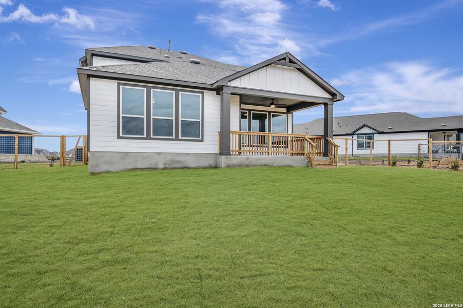 Exterior details and patio area of a home in The Crossvine 45’, Schertz (Image 4).
