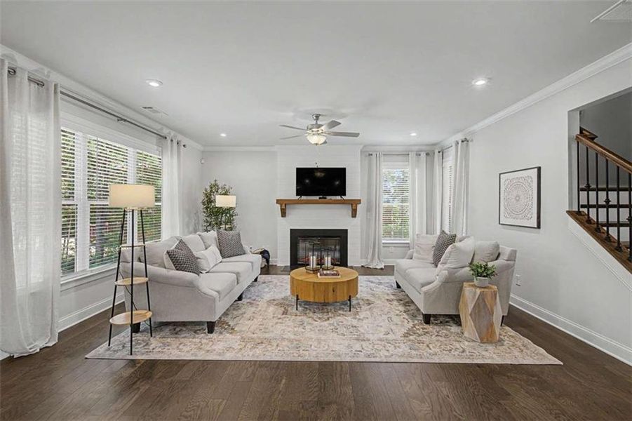 Furnished interior view inside a new home in The Estates at Hurricane Pointe, Douglasville (Image 12).