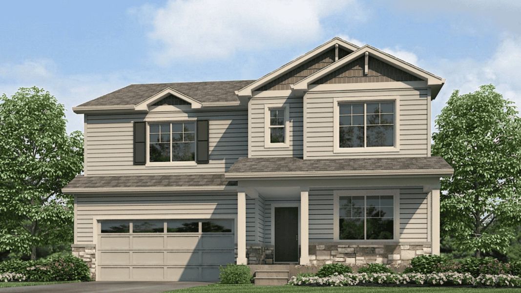 Representative exterior photo of a completed home built from the Hennessy by D.R. Horton in Vantage, Berthoud, CO (Image 2).