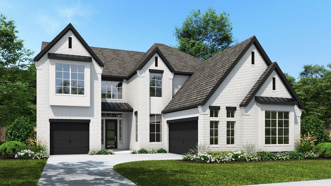 Representative exterior photo of a completed home built from the 567A by Britton Homes in Fields 60', Frisco, TX (Image 2). Representative exterior photo of a completed home built from the 567A by Britton Homes in Fields 60', Frisco, TX (Image 2).