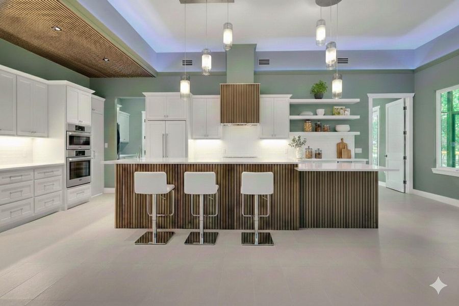 Virtually staged - stunning sleek and modern kitchen