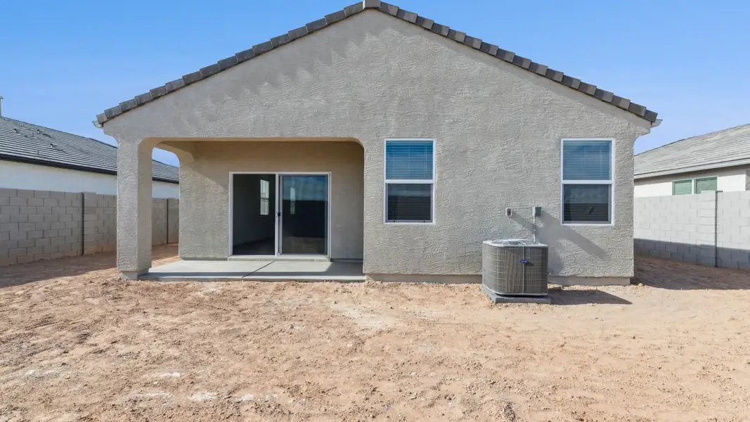 Exterior details and patio area of a home in Radiance at Superstition Vistas, Apache Junction (Image 3).