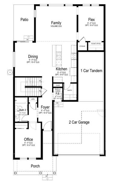 2D floor plan layout for the Concordia by View Homes in Country Club Reserve – Fort Collins, Fort Collins, CO (Image 3).