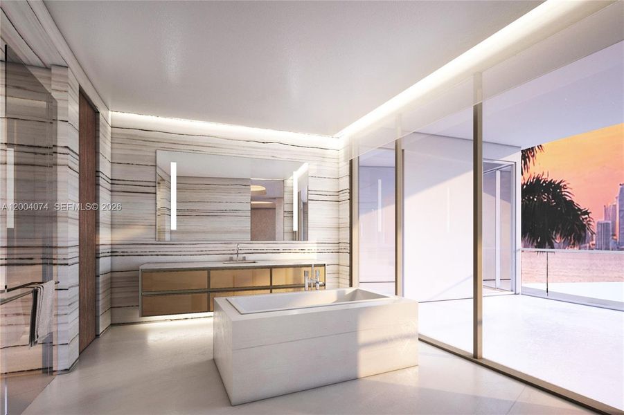 Furnished interior view inside a new home in , Miami Beach (Image 4). Furnished interior view inside a new home in , Miami Beach (Image 4).