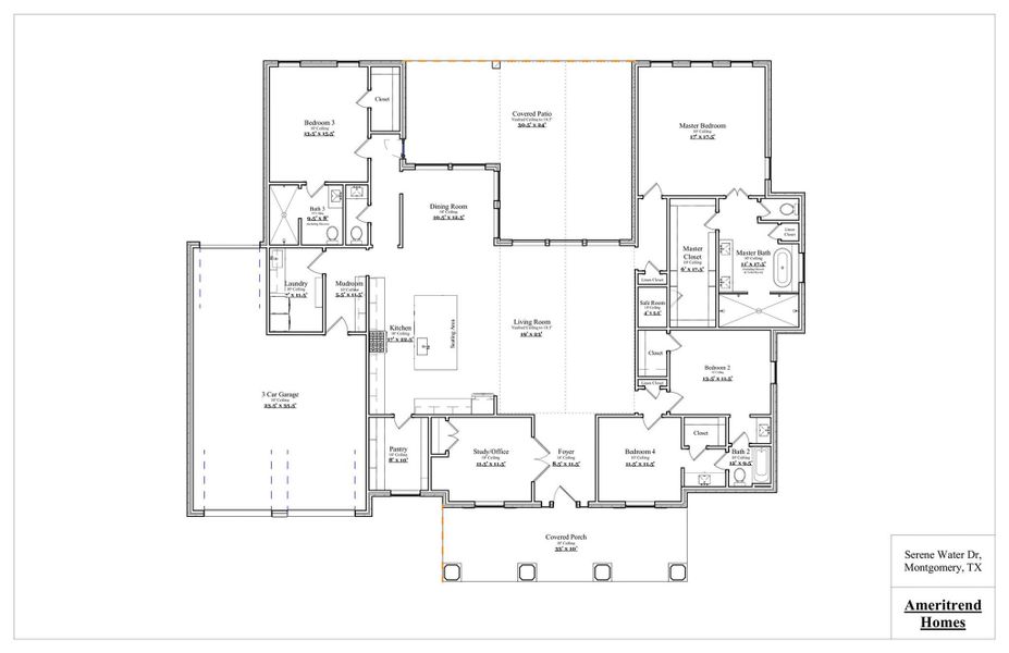 2D floor plan layout of this home in , Montgomery, TX (Image 5).