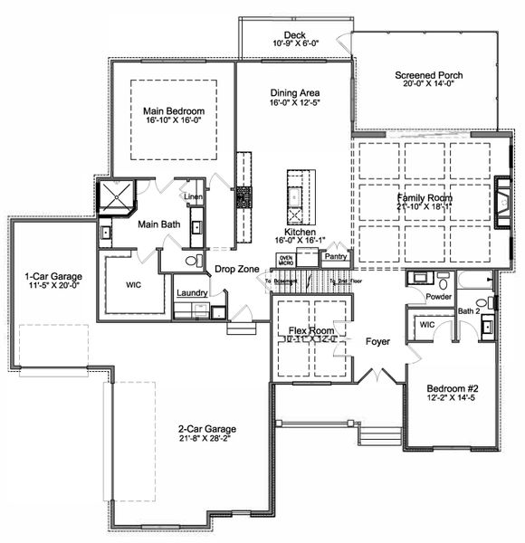 2D floor plan layout of this home in Irish Creek, Landis, NC (Image 3).