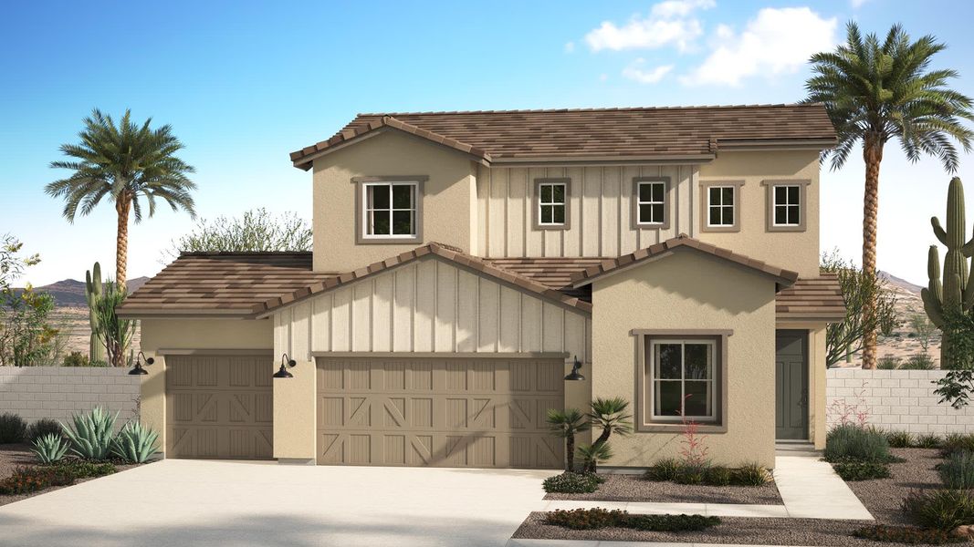 Western Farmhouse Elevation | Tamburlaine | Marlowe | New Homes in Glendale, AZ | Landsea Homes