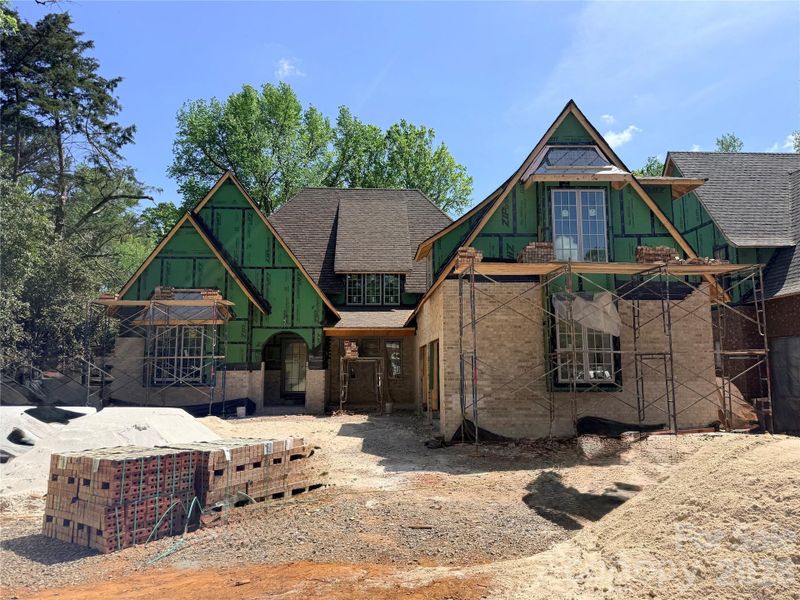 Front Elevation 4-3-26  Brick being Installed