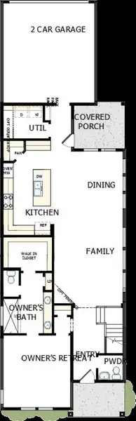 2D floor plan layout of this home in Karis - Cottage Series, Crowley, TX (Image 3).