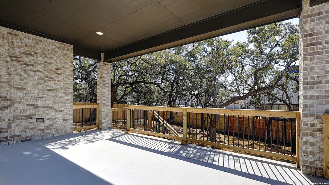 Exterior details and patio area of a home in The Ranches at Creekside, Boerne (Image 25).