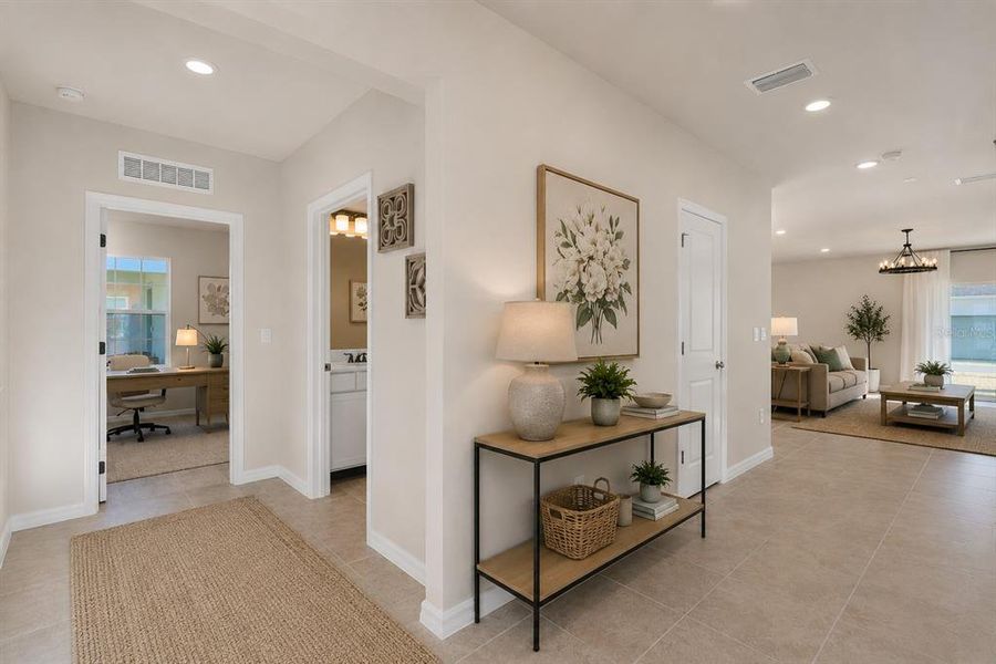 Furnished interior view inside a new home in EverBe, Orlando (Image 6). Furnished interior view inside a new home in EverBe, Orlando (Image 6).