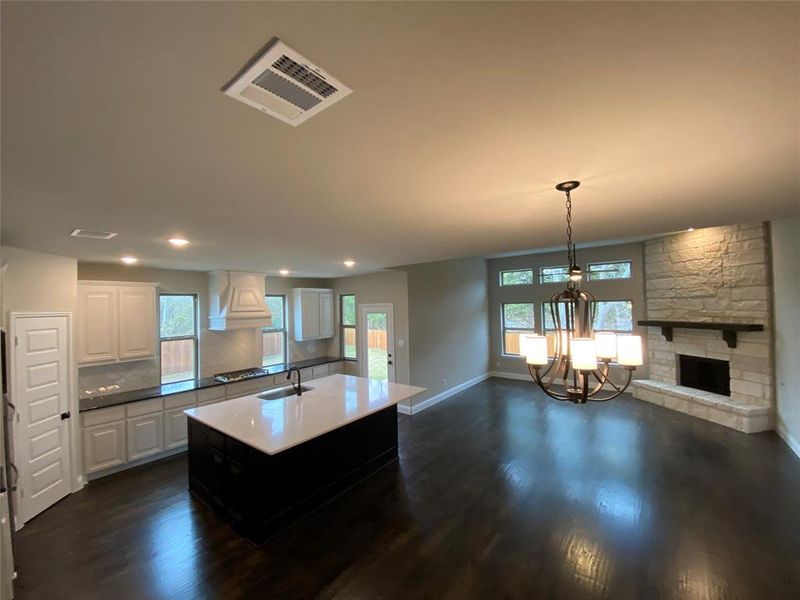 View of Great Room form the stairs. Perfect plan for large family gatherings View of Great Room form the stairs. Perfect plan for large family gatherings