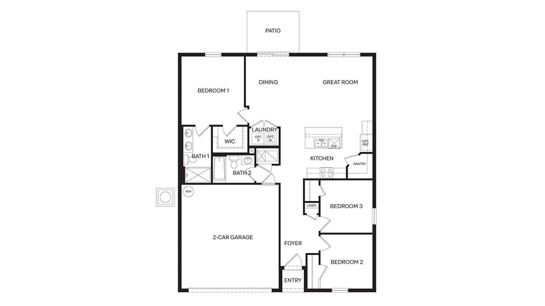 2D floor plan layout for the ARCHER II by D.R. Horton in Leoma's Landing, Lake Wales, FL (Image 3).