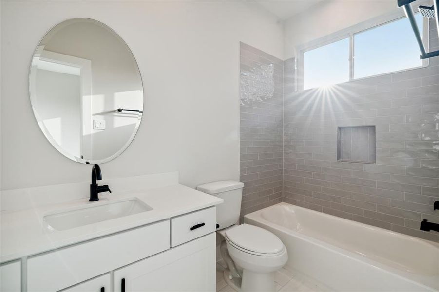 Each secondary bathroom has it's own theme while still maintaining the design of the home.