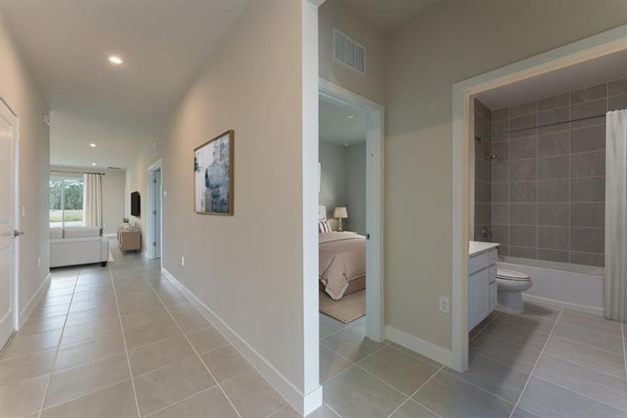 Representative furnished interior of a home built from the Harrison by Ryan Homes in The Palms at Venetian Bay, New Smyrna Beach (Image 9).