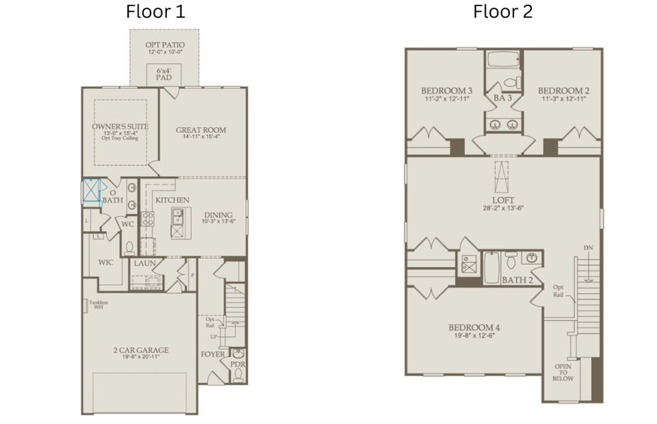 2D floor plan layout of this home in Providence Oaks, Fuquay Varina, NC (Image 5). 2D floor plan layout of this home in Providence Oaks, Fuquay Varina, NC (Image 5).
