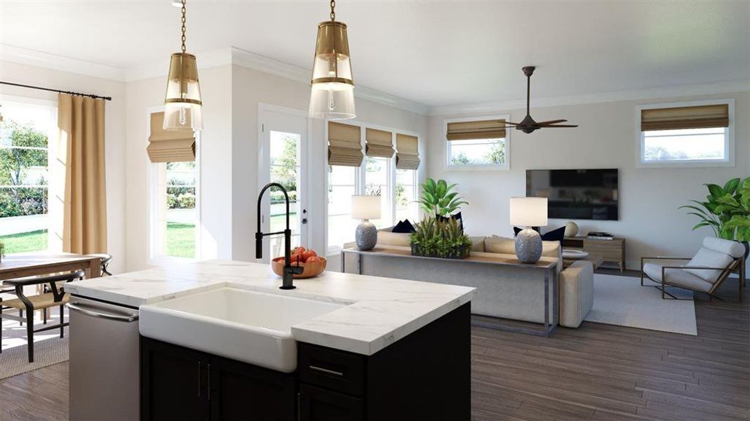 Furnished interior view inside a new home in North Square at Uptown, Celina (Image 12).