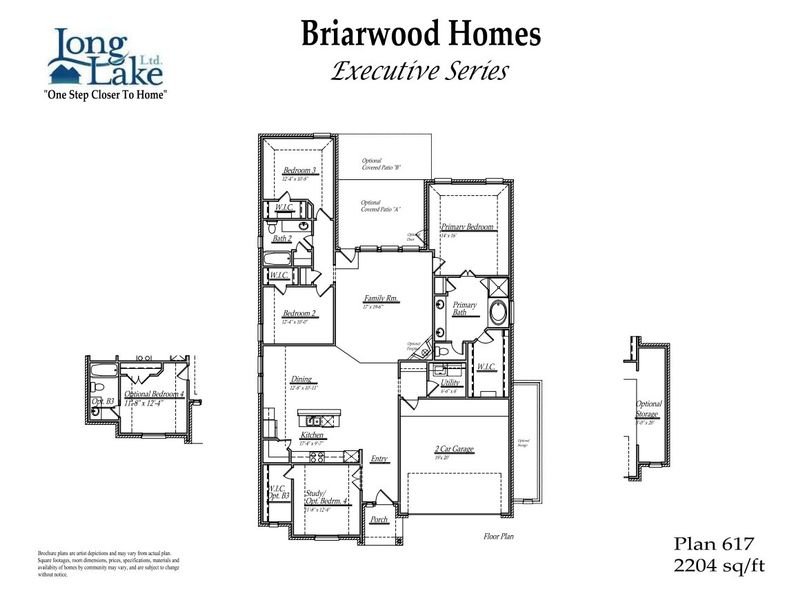 2D floor plan layout for the 617 by Long Lake Ltd. in Grand Magnolia, Magnolia, TX (Image 3).