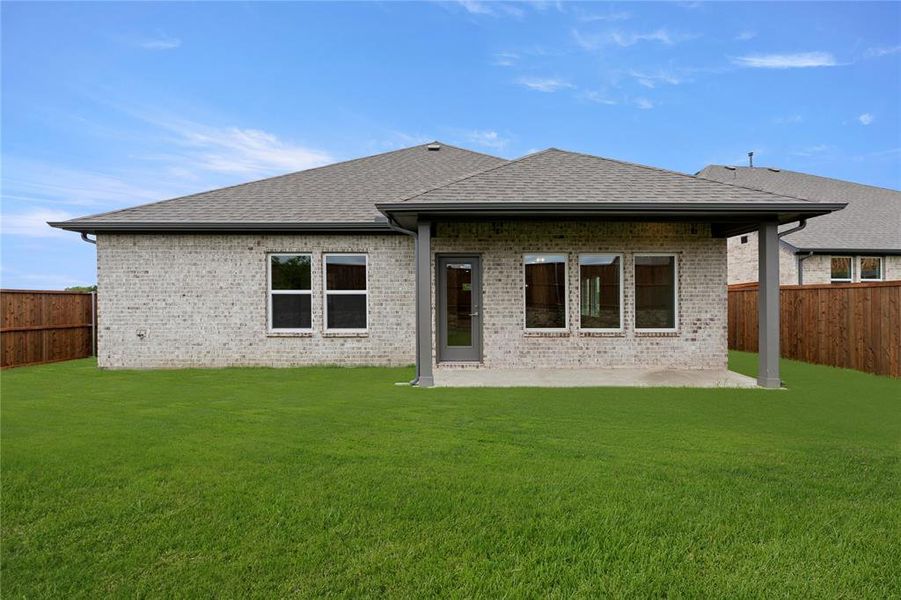 Exterior details and patio area of a home in Creekside, Royse City (Image 2).