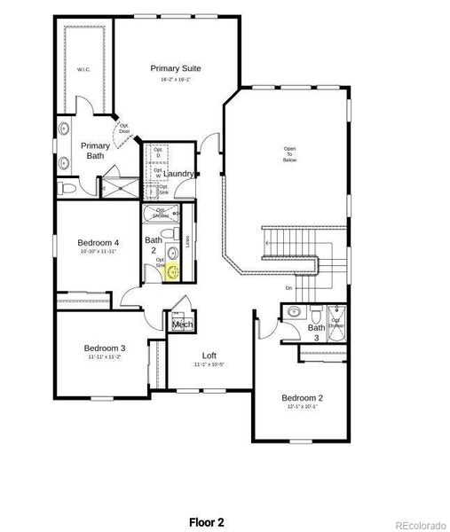 Structural options added: Fireplace, built-in appliance 1, additional sink at secondary bath, plumbing rough-in at unfinished basement.