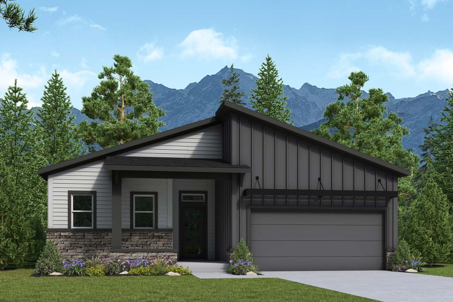 Representative exterior photo of a completed home built from the The Ivyglen by David Weekley Homes in Wolf Ranch - Enclave Collection, Colorado Springs, CO (Image 2).