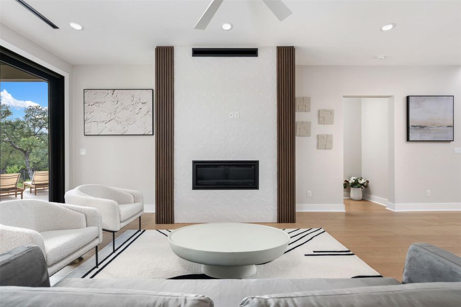 Modern linear heat fireplace. Modern linear heat fireplace.