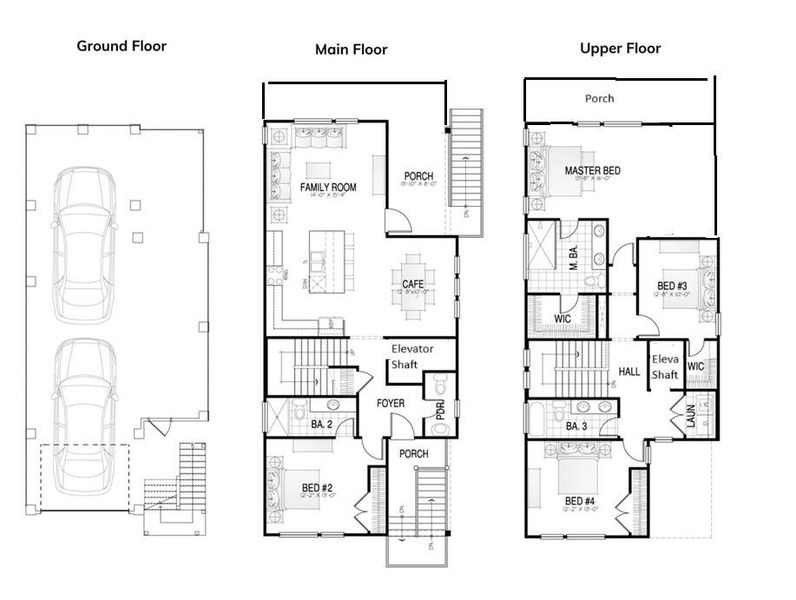 2D floor plan layout of this home in Mount Pleasant Homes, Mount Pleasant, SC (Image 2).